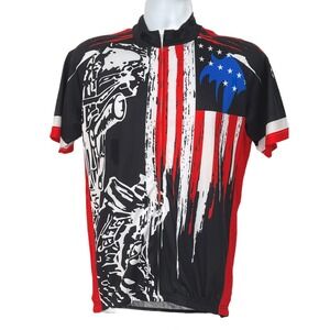 HONOR THE FALLEN Cycling Jersey MENS XL Race Fit Red Black FAST SHIPPING!